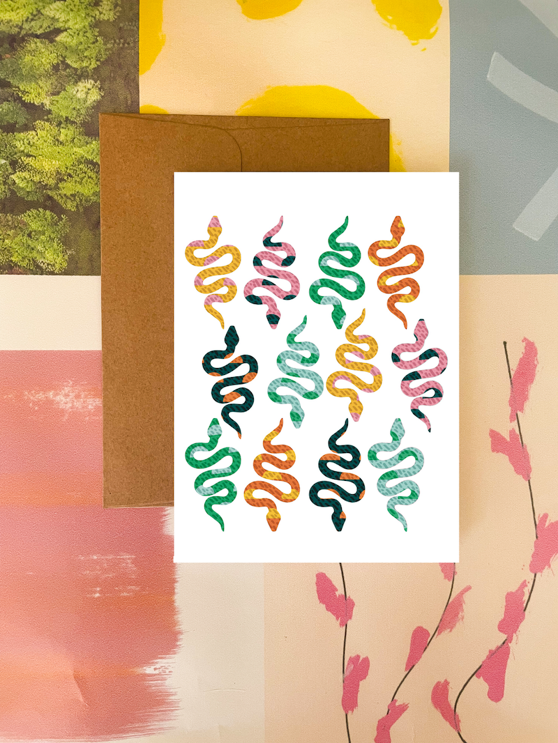 Card - Colorful Snakes