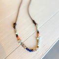 Necklace - Leather and Stone