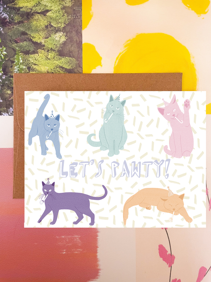Card - Let's Pawty