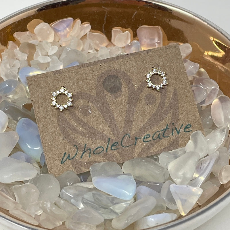 Stud Earrings - Diamond Circles