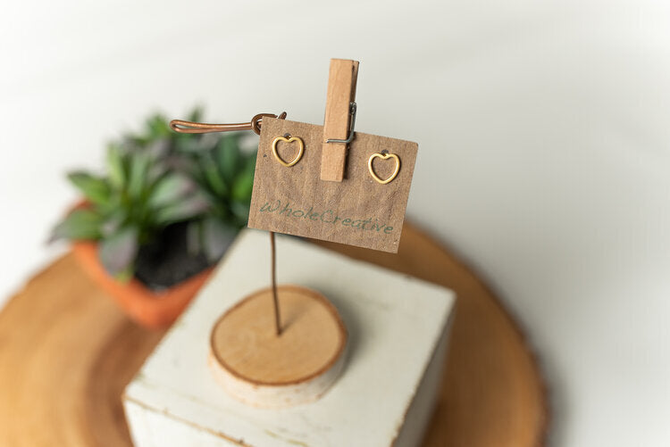 Stud Earrings - Gold Heart