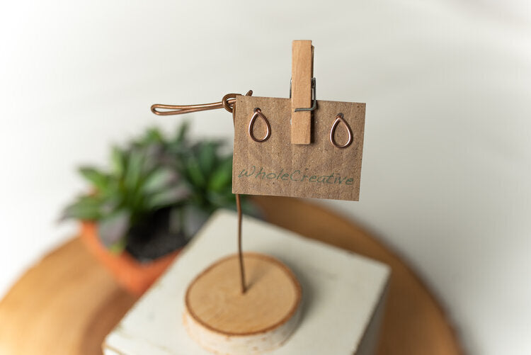 Stud Earrings - Rose Gold Teardrop