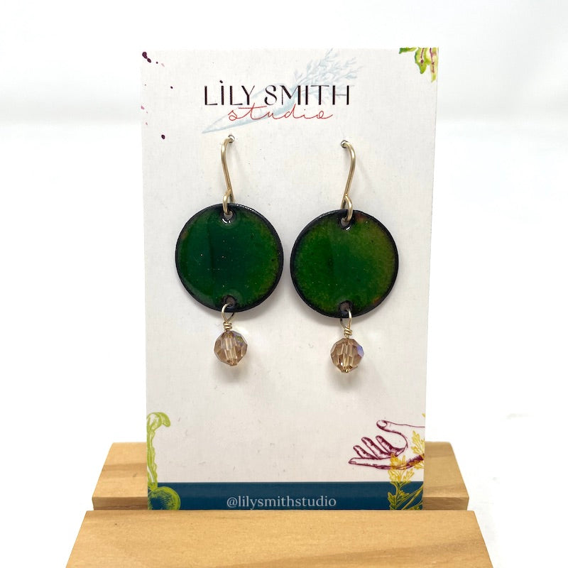 Circle Drop Enamel Earrings