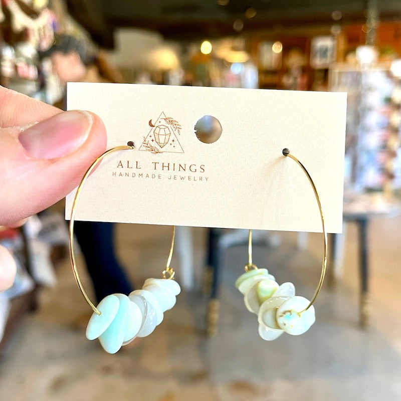 Earrings - Peruvian Opal Hoop