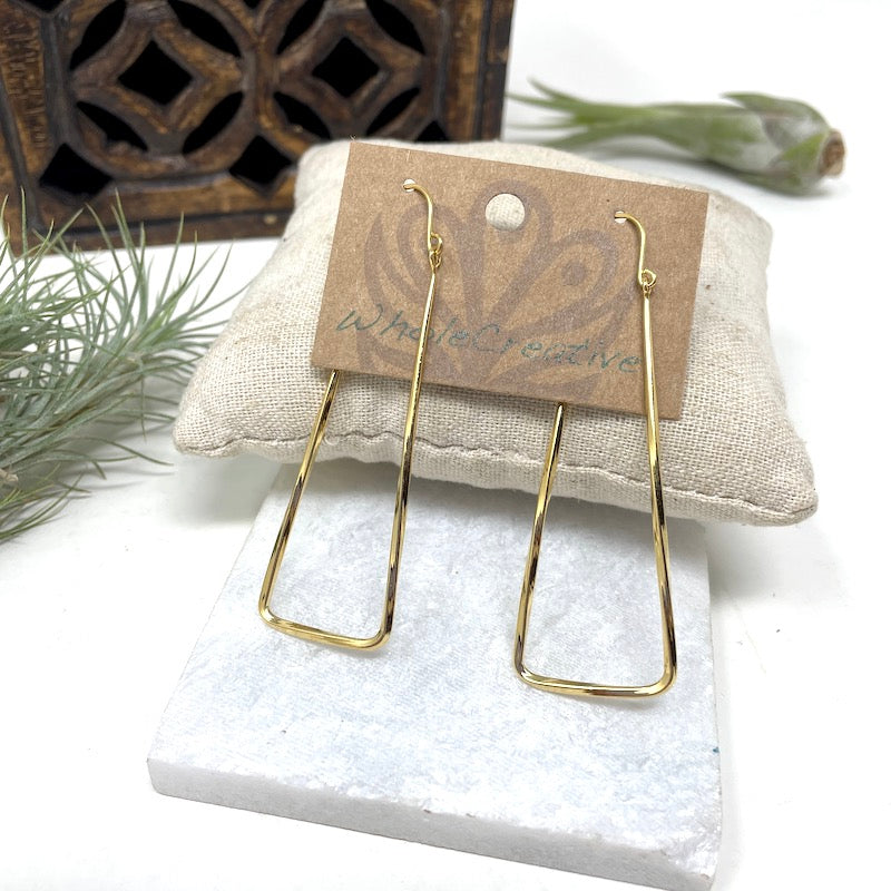 Earrings - Long Hoops | Gold