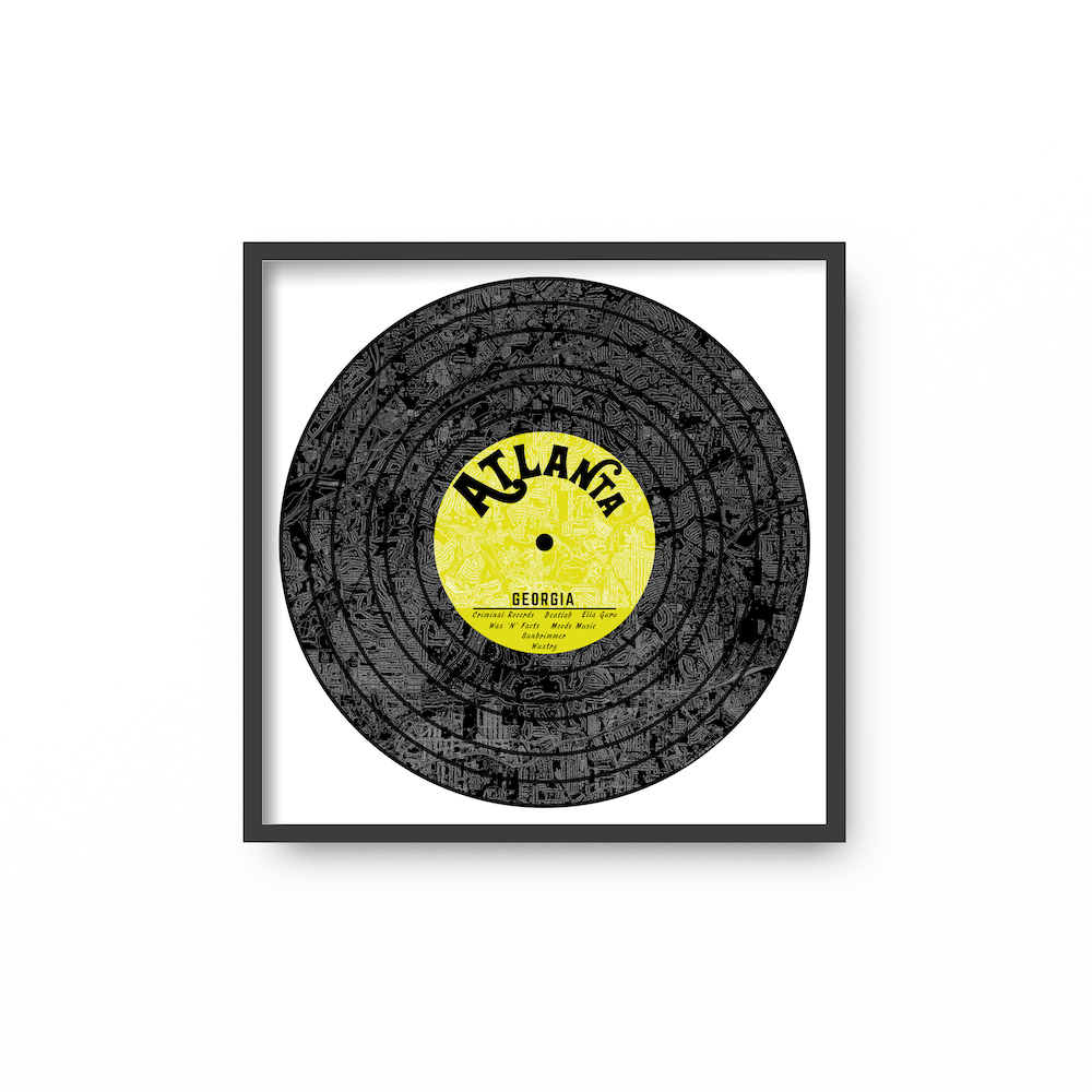 Atlanta - Record Venues Framed