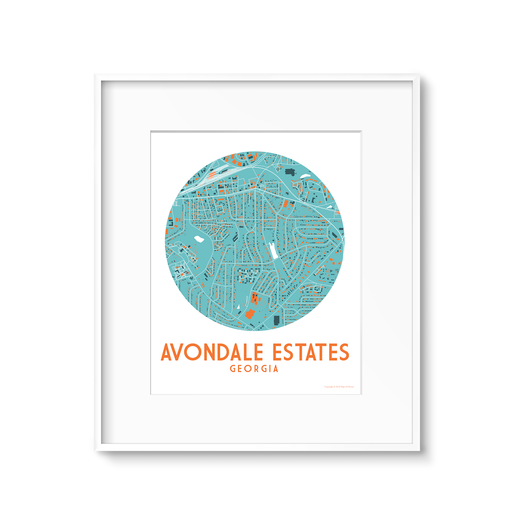Avondale Estates - Blue + Orange