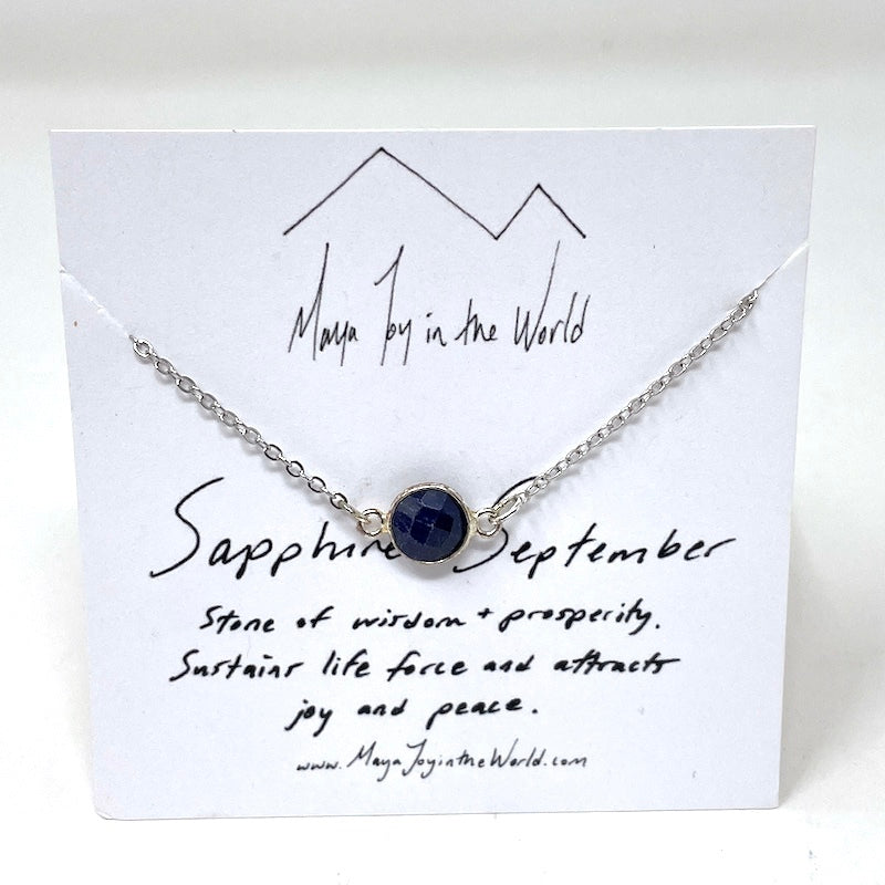 Birthstone Necklace - Silver