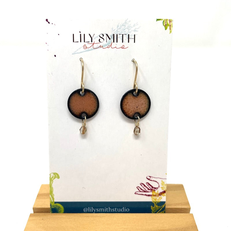 Circle Drop Enamel Earrings
