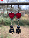 Earrings - Black Cat Love