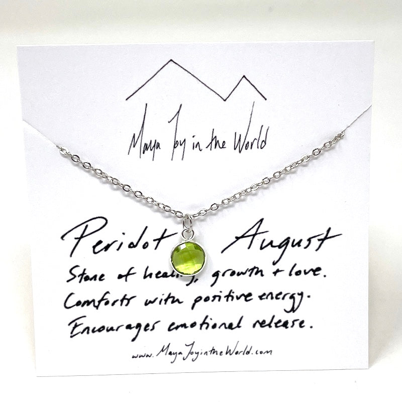 Birthstone Necklace - Silver
