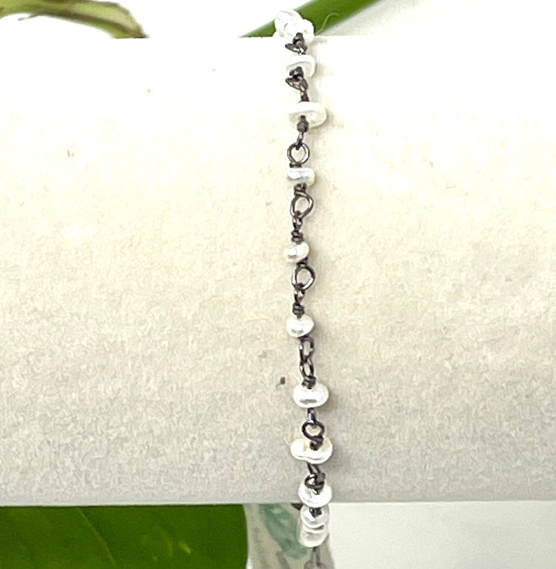 Bracelet - Tiny Pearl | Gunmetal