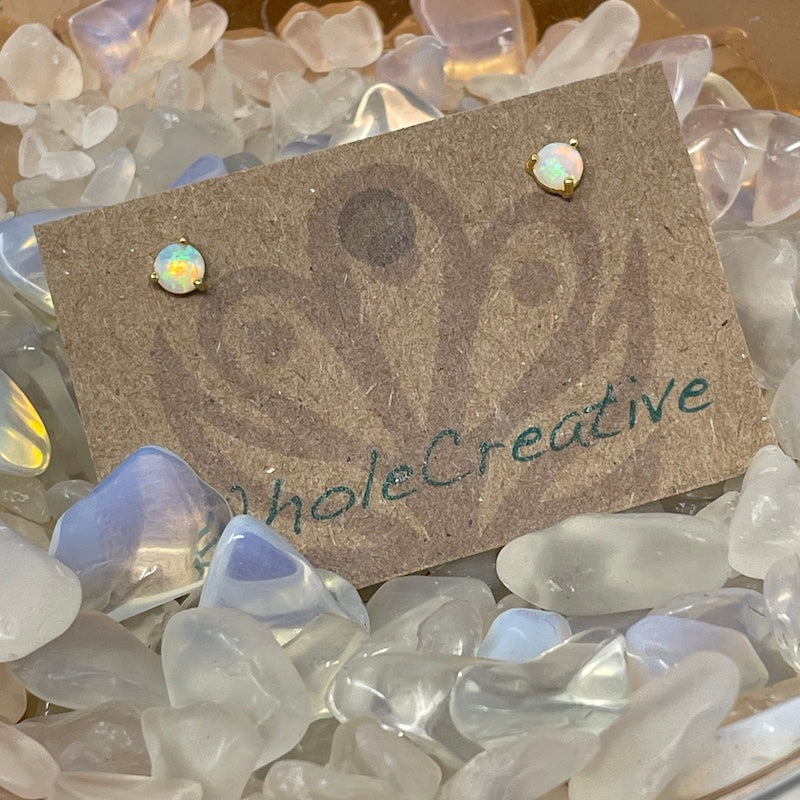 Stud Earrings - Tiny Opal