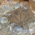 Stud Earrings - Lace Silver Bows