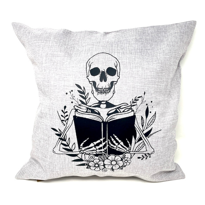 Throw Pillow - Reading Skelton
