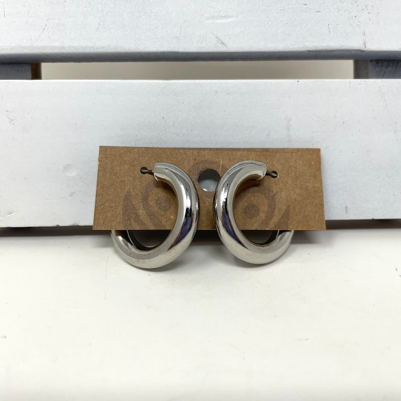 Earrings - Silver Tube Hoops