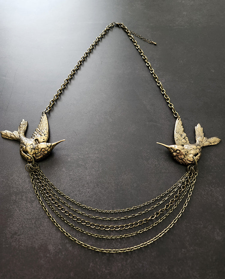 Necklace - Twin Hummingbirds