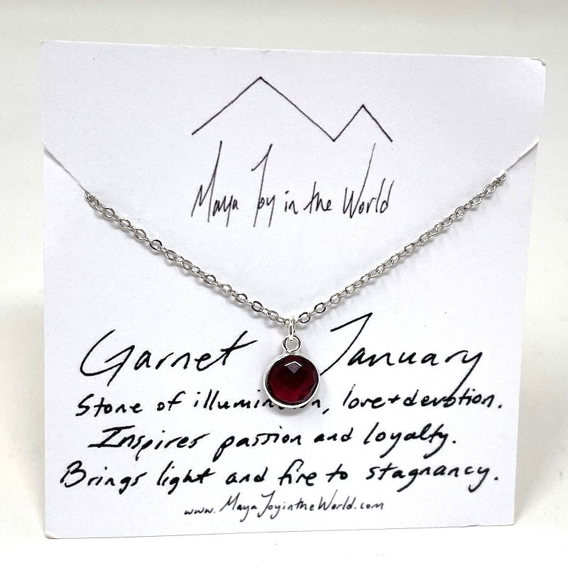 Birthstone Necklace - Silver