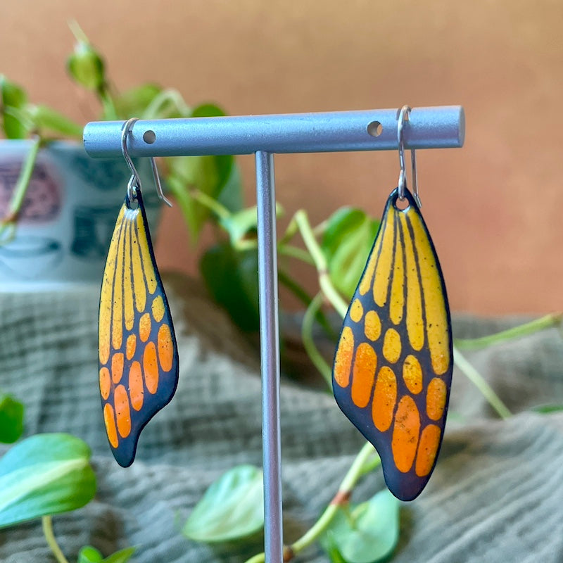 Butterfly Wing Enamel Earrings