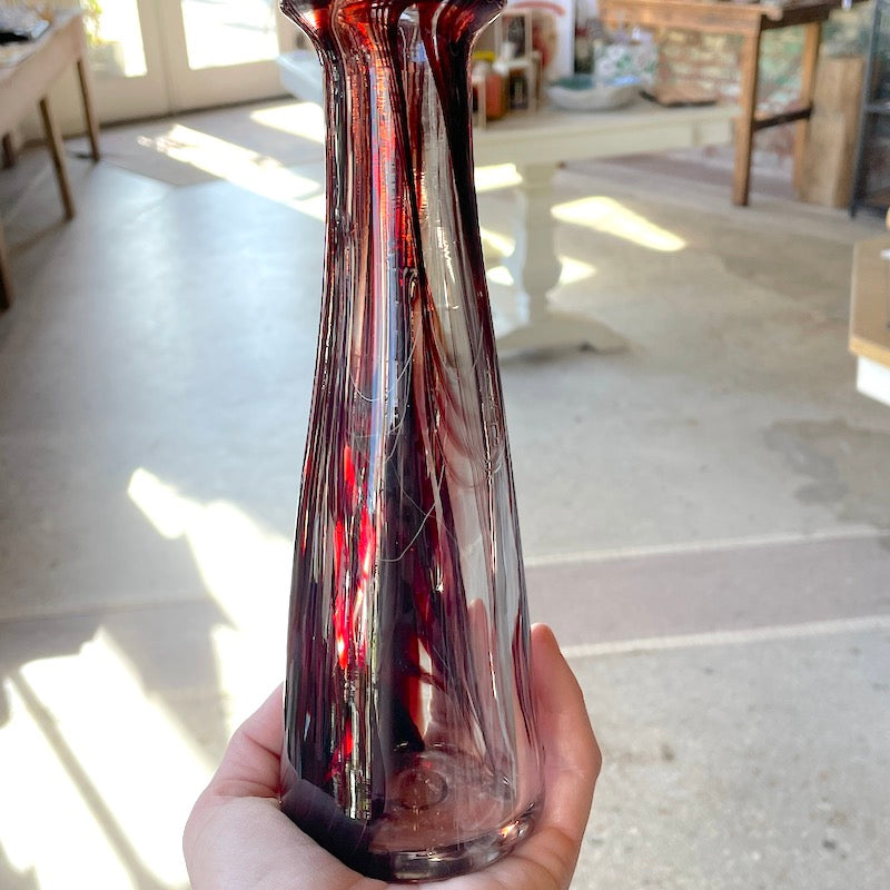 Vase - Red Swirl