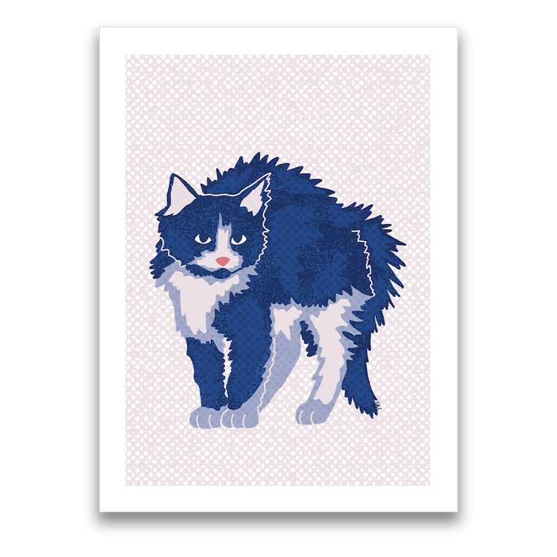 Print - Blue Meowday