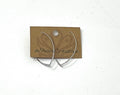 Earrings - Silver Hammered Marquise Hoops