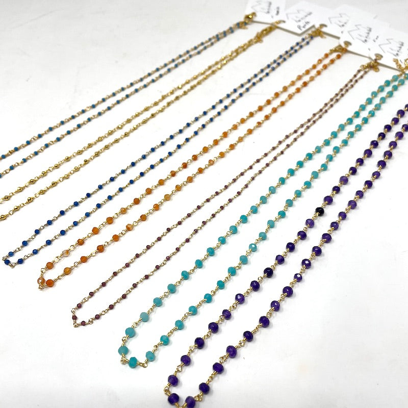 Gemstone Necklace - Gold