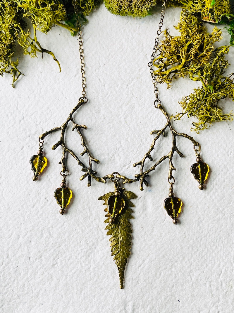 Necklace - Faerie Branch + Fern | Gold
