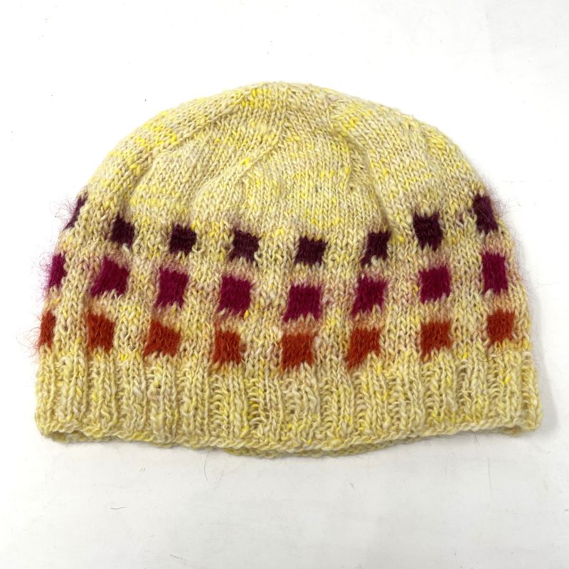 Knit Cap - Yellow + Mohair