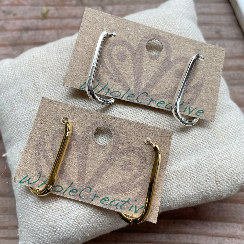 Earrings - Rectangle or Square Hoops