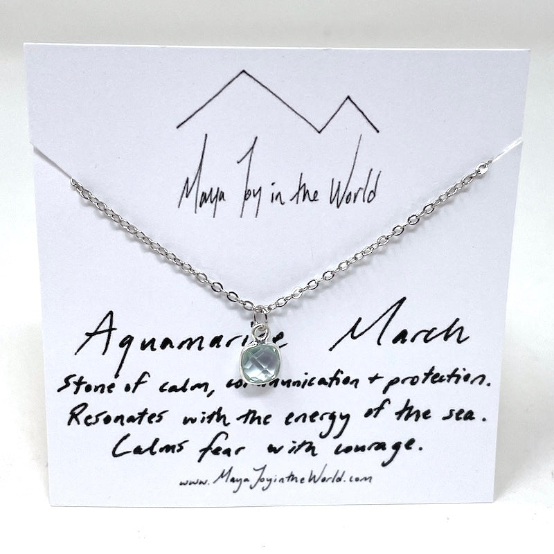 Birthstone Necklace - Silver