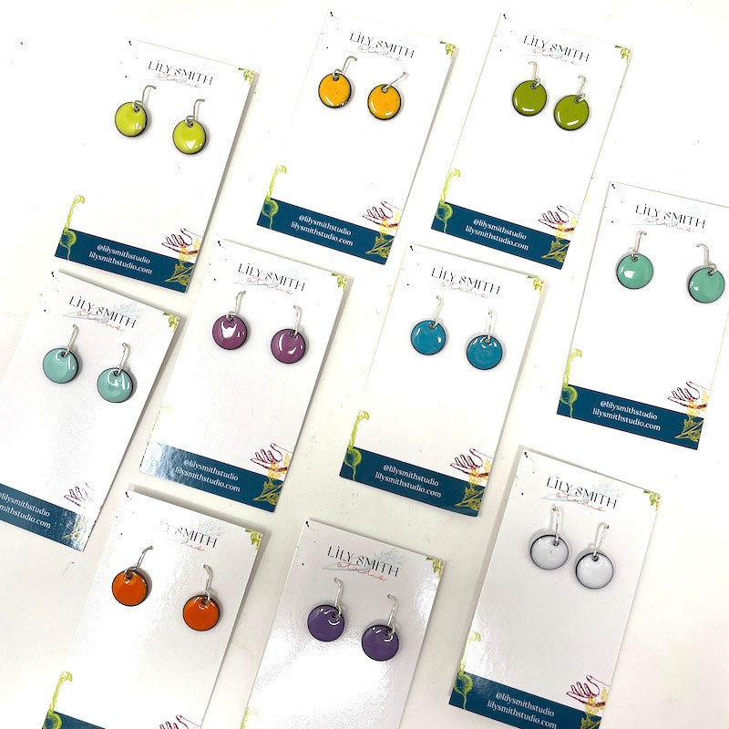 Dot Enamel Earrings