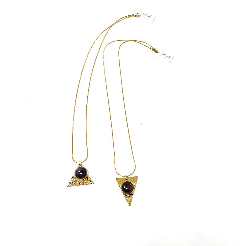 Necklace - Triangle gem | Amethyst