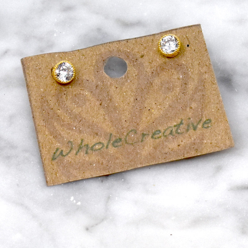 Stud Earrings - Clear Crystal