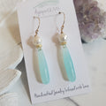 Earrings - Chalcedony Disco Drop
