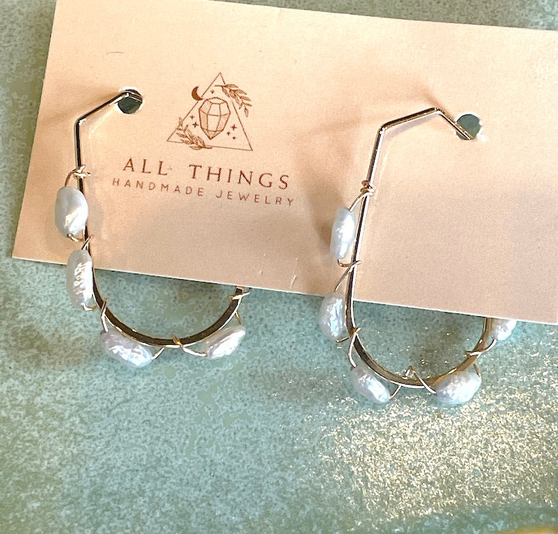 Earrings - Oval, Diamond Hoops