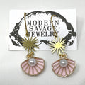Earrings - Pink Pearl Shells