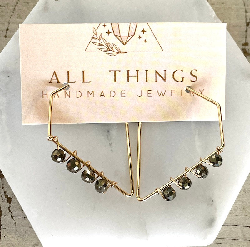 Earrings - Oval, Diamond Hoops