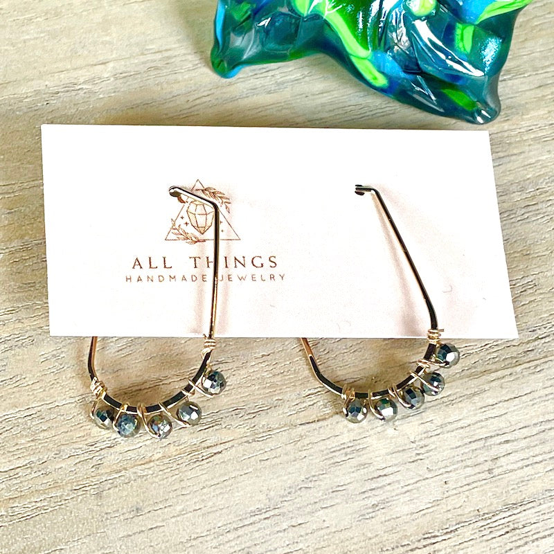 Earrings - Oval, Diamond Hoops