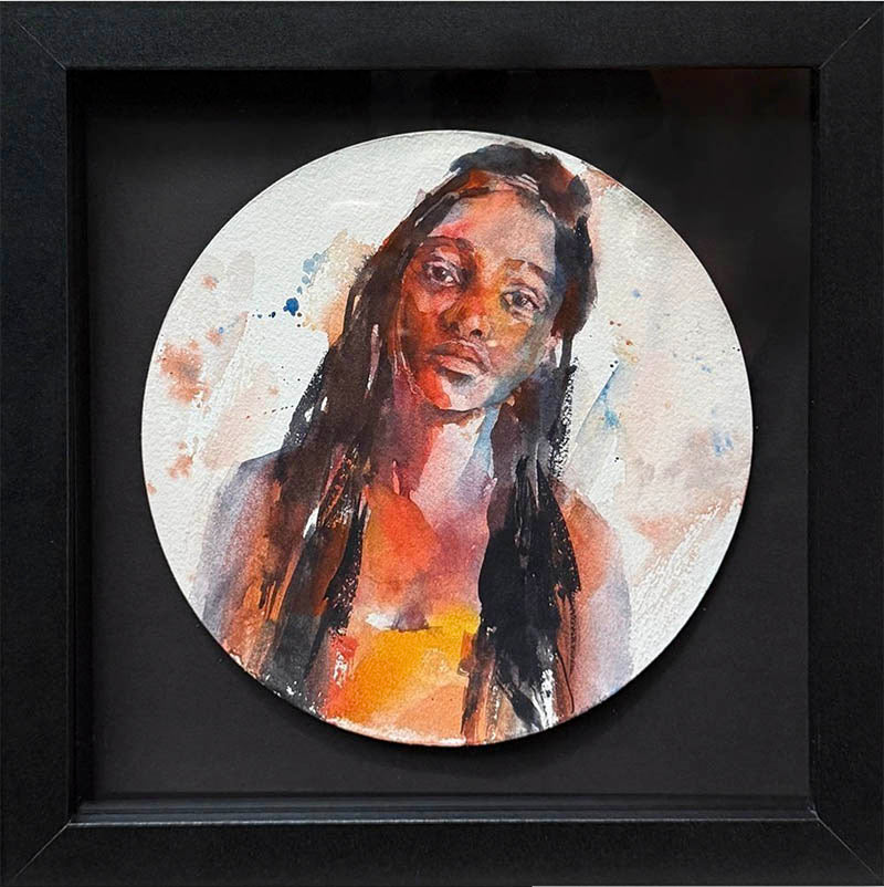 Framed Round Watercolors