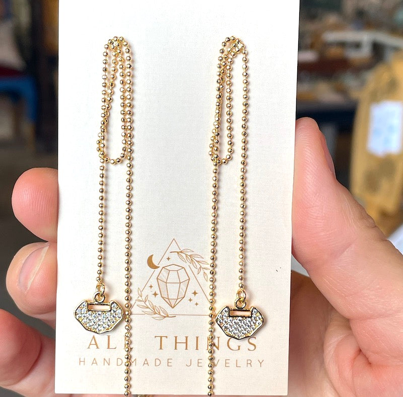 Earrings - Gold Ribbons