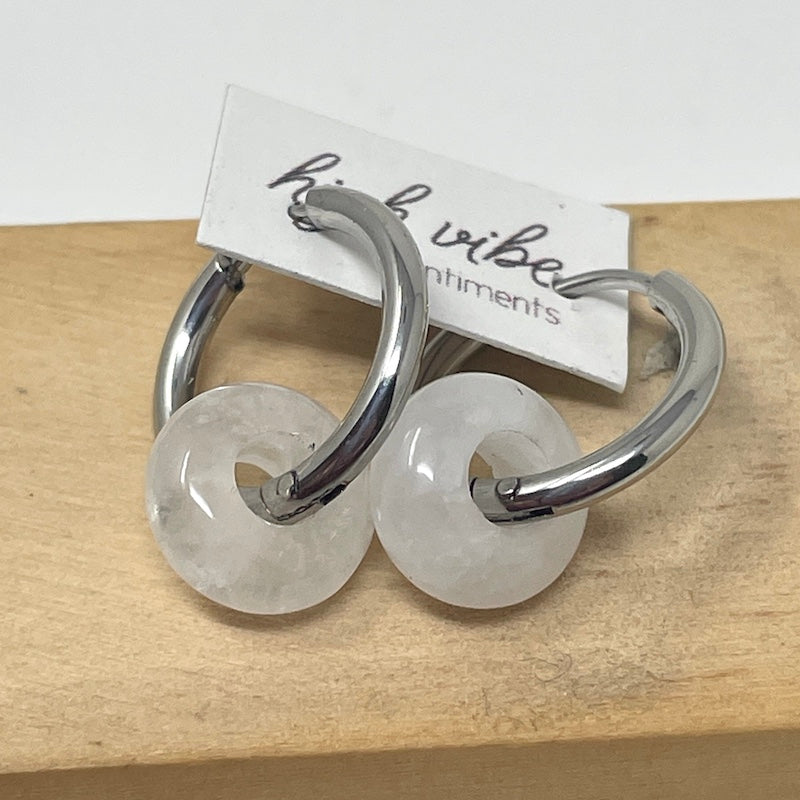 Earrings - Mini Hoops - Gem Candy Silver