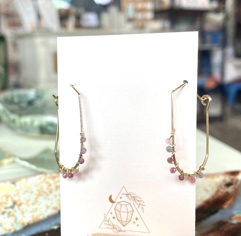 Earrings - Oval, Diamond Hoops