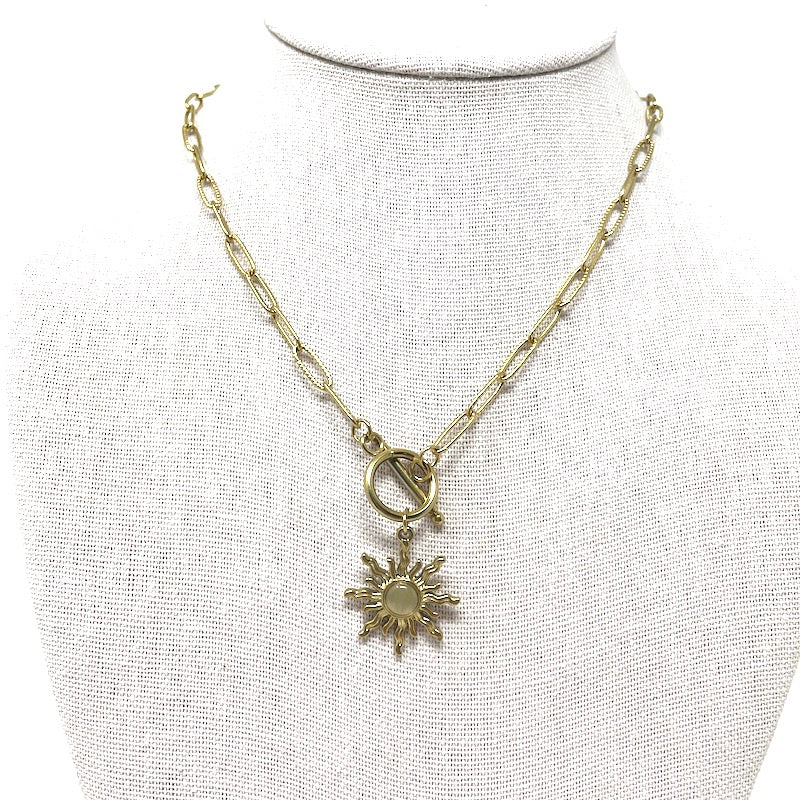 Necklace - Sun toggle clasp