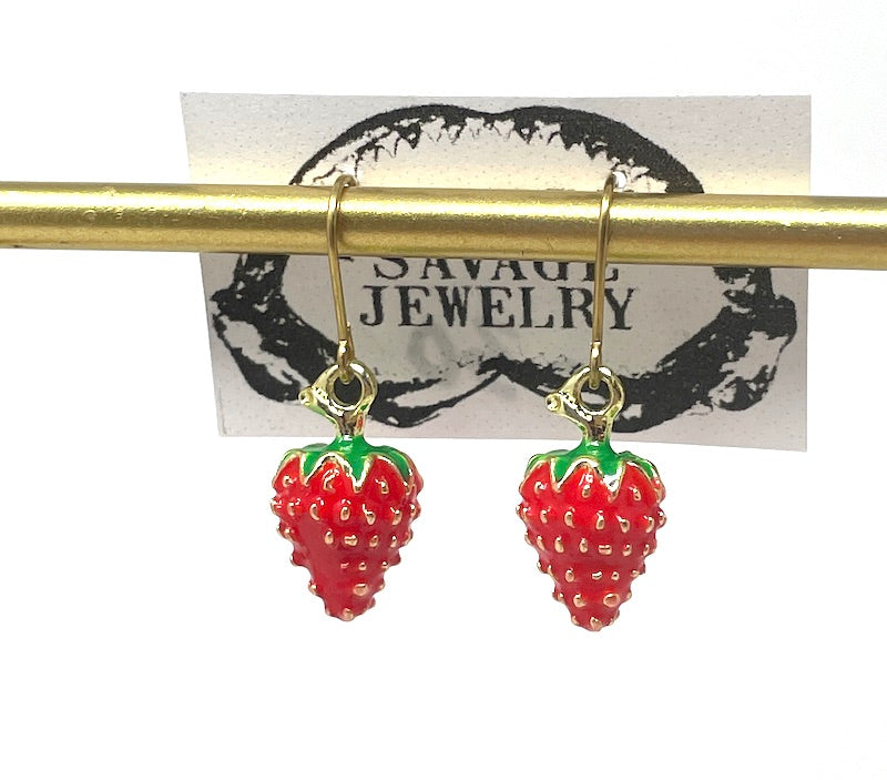Earrings - strawberries
