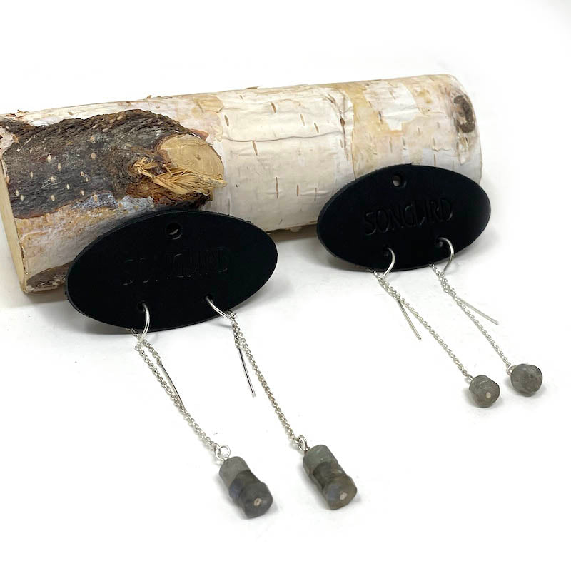 Threader Earrings - Labradorite