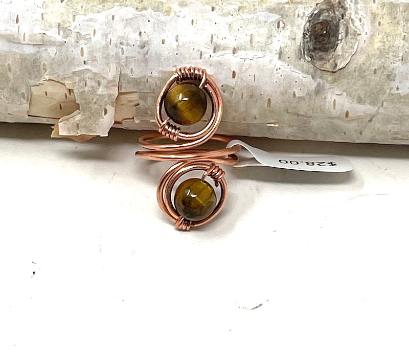 Ring - Wire Wrapped Copper Double