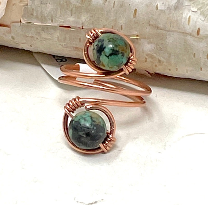 Ring - Wire Wrapped Copper Double