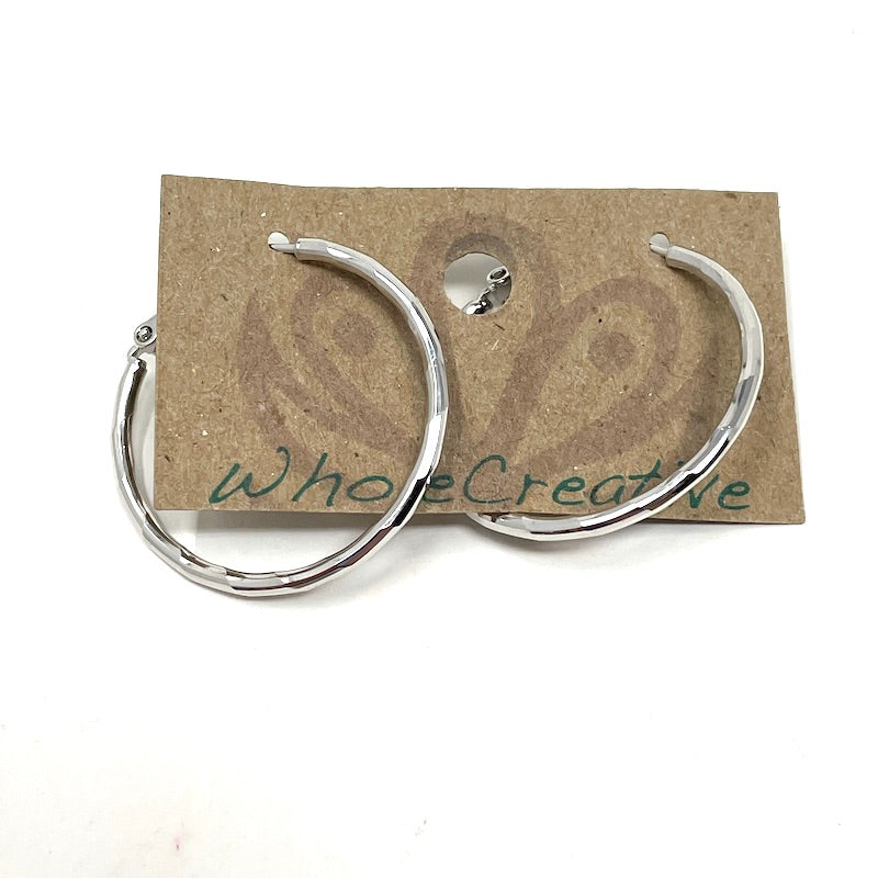 Earrings - Silver Shiny Hoop