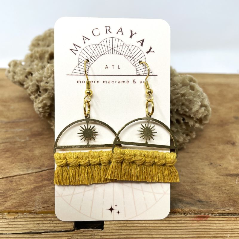 Earrings - Brass Sun